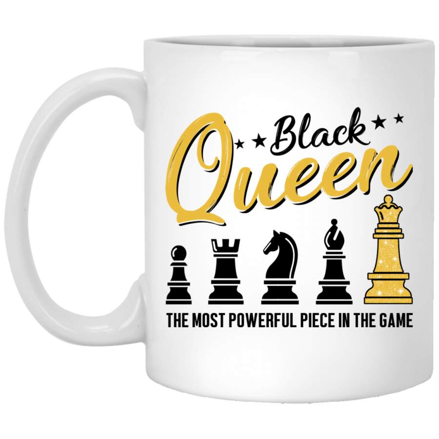 African American Coffee Mug Black Queen The Most Powerful Piece In The Game 11oz – 15oz White Mug