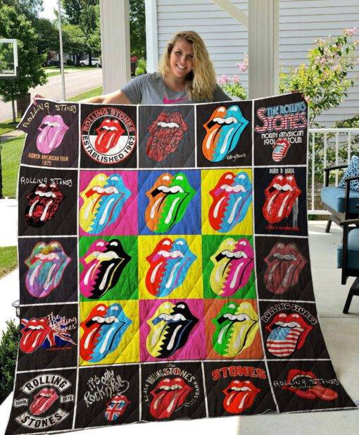 The Rolling Stones Merch Big Tongue Premium Quilt Blanket