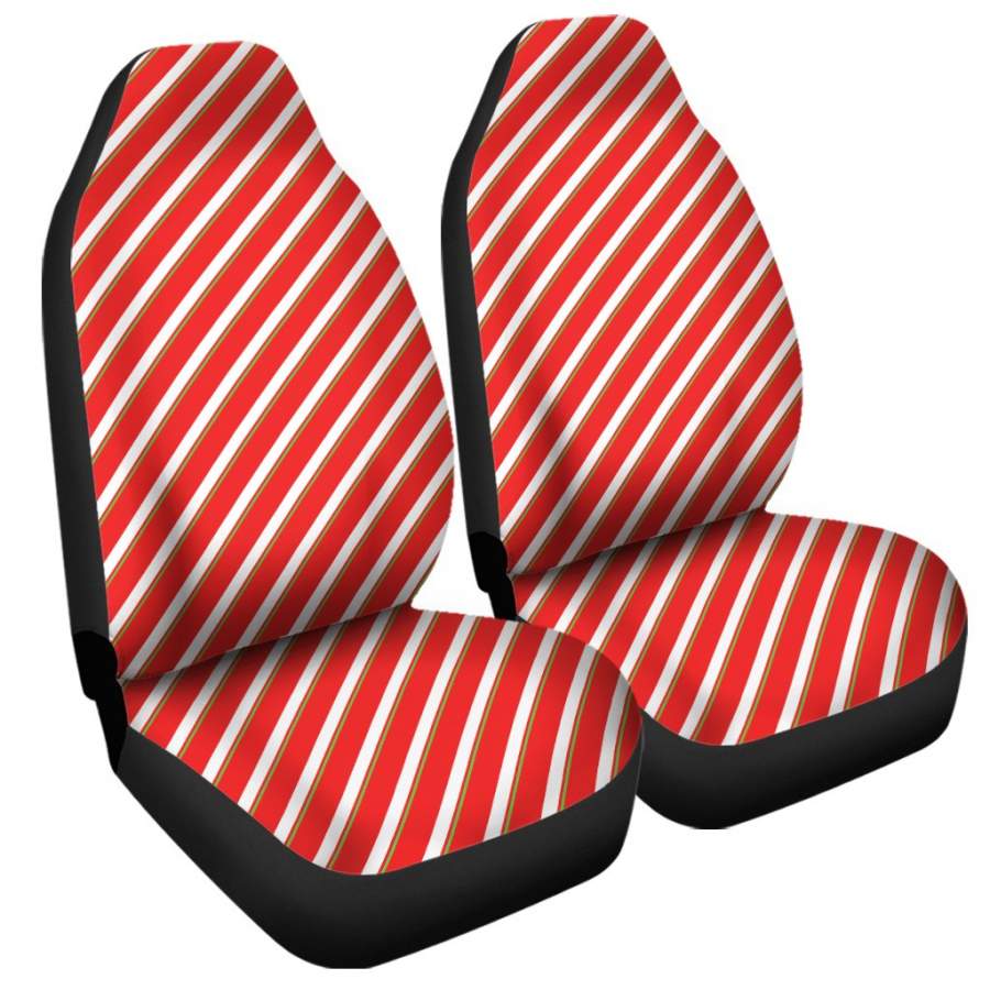 Candy Cane Stripe Pattern Print Universal Fit Car Seat Covers