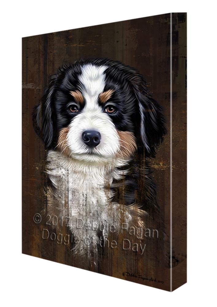 Rustic Bernese Mountain Puppy Canvas Wall Art Cvsa49845