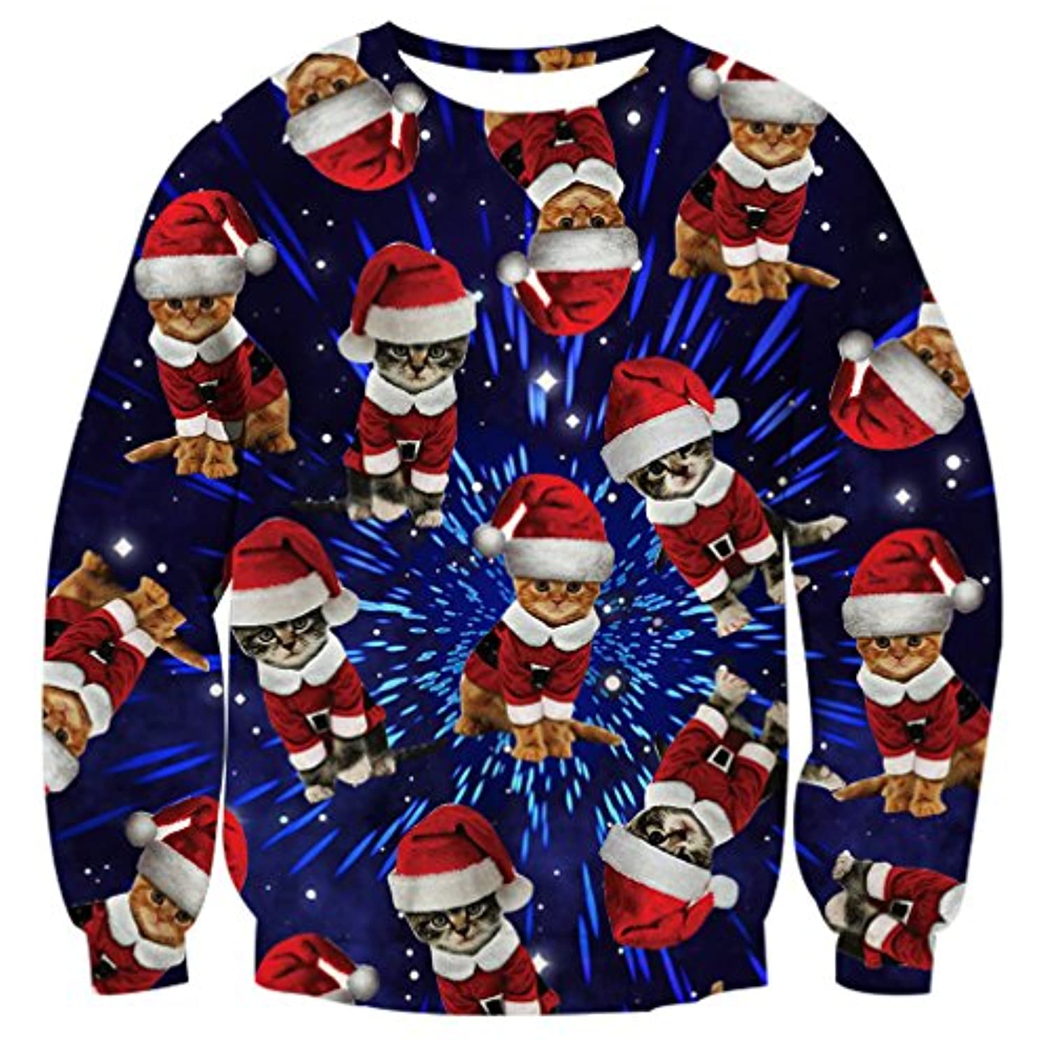 Unisex Ugly Christmas Sweater for Men Women Funny Xmas Pullover Sweatshirt