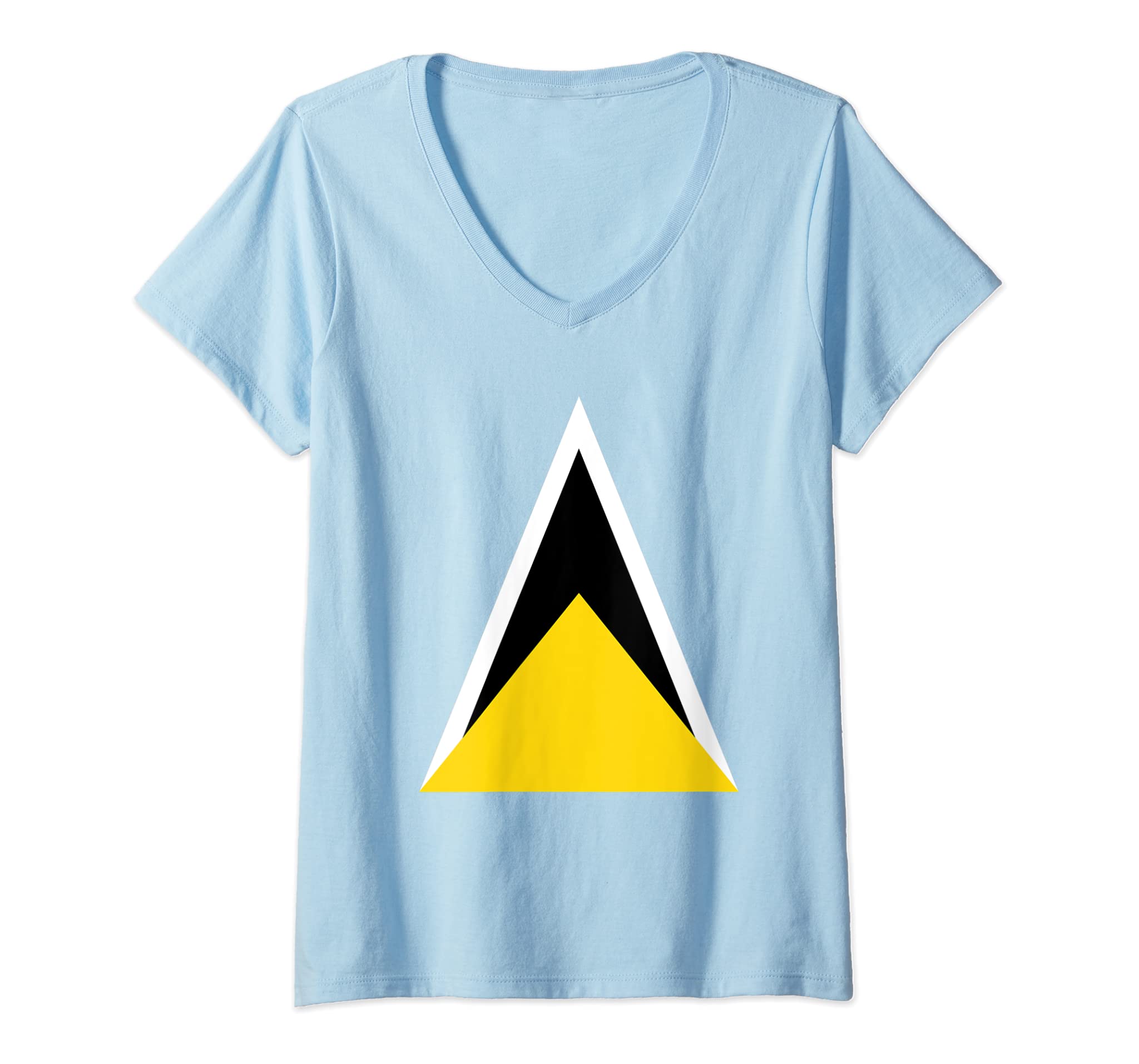 Womens Saint Lucia Independence Day Flag Caribbean Carnival V-Neck T-Shirt