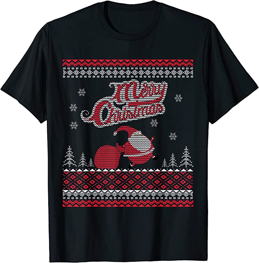 Ugly Christmas Merry XMAS Santa Claus Christmas Gift T-Shirt