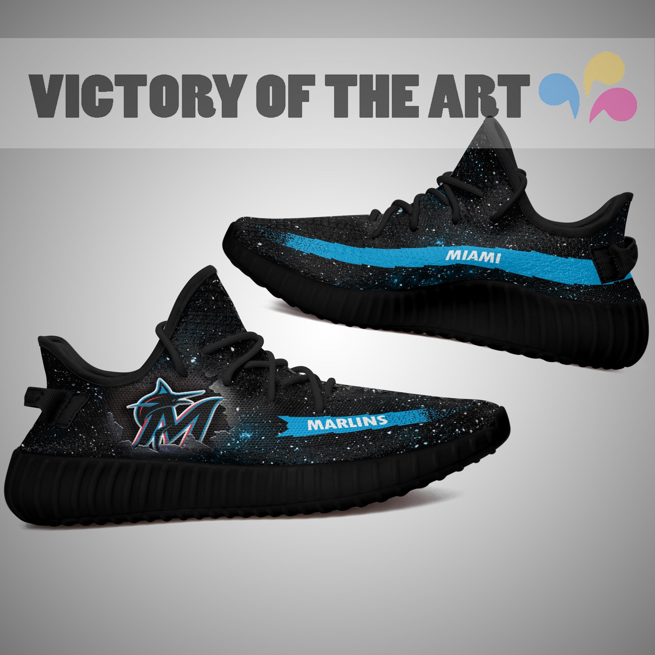 Art Scratch Mystery Miami Marlins Yeezy Shoes