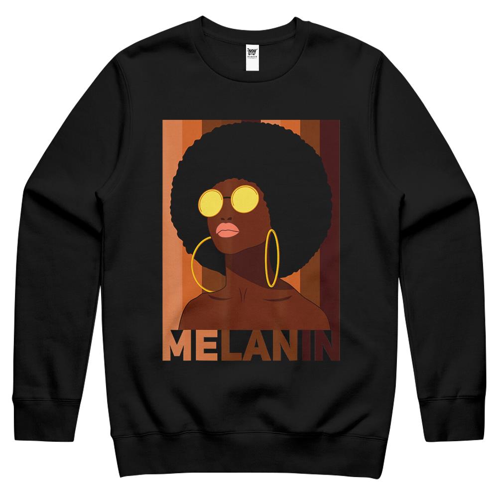 Black Pride History Month Apparel African American Afro Lady Crewneck Sweatshirt