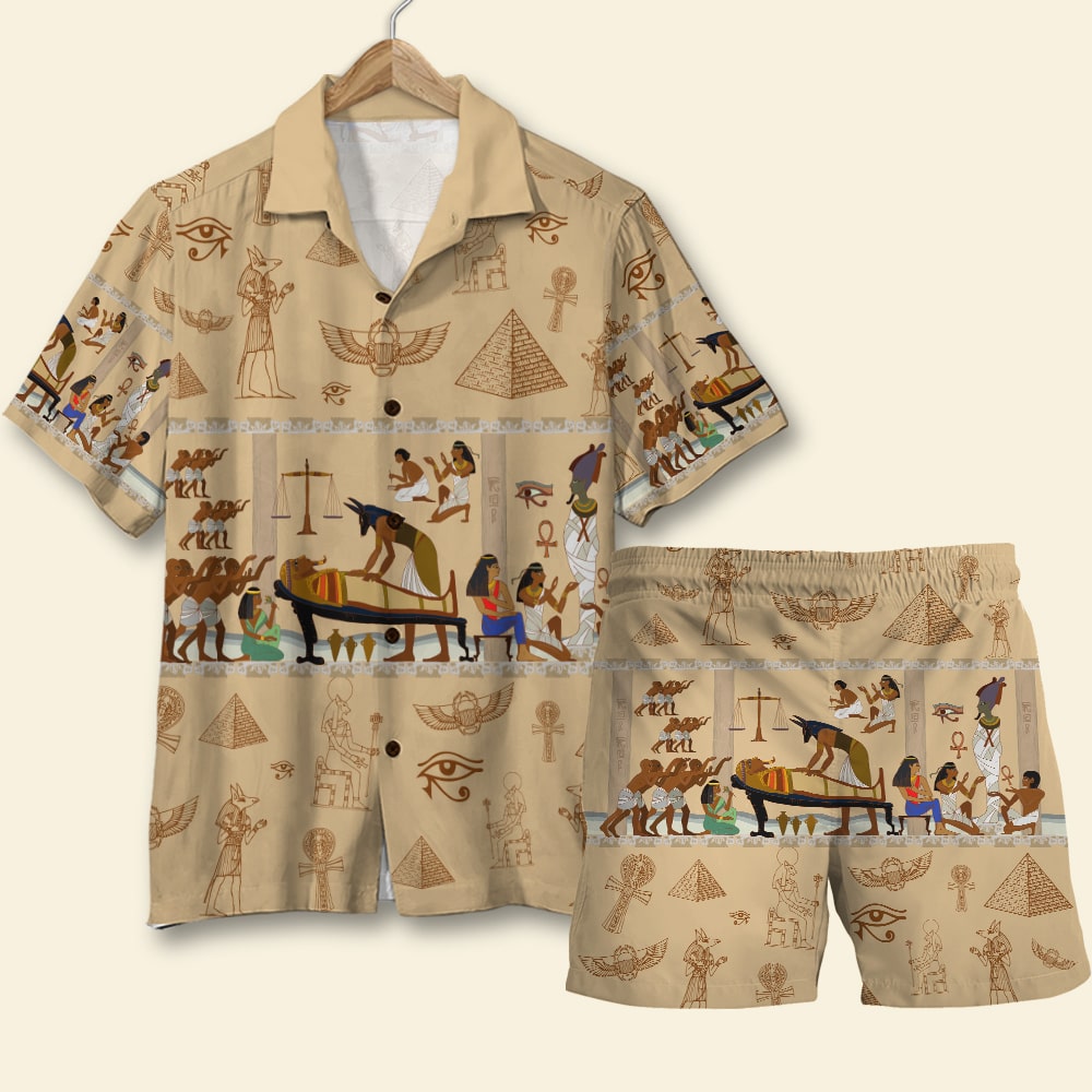 Egypt Hawaii Shirt And Men Beach Egyptian Pattern Ha82534