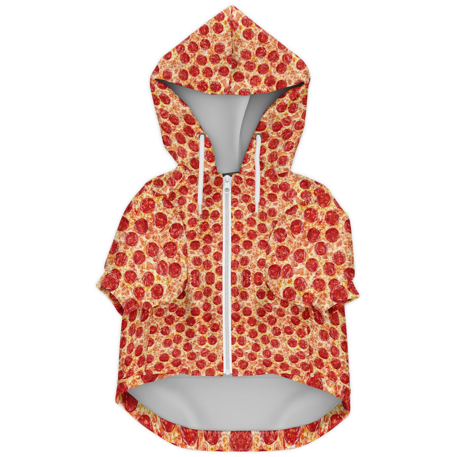 Zip-Up Dog Hoodie – Pizza