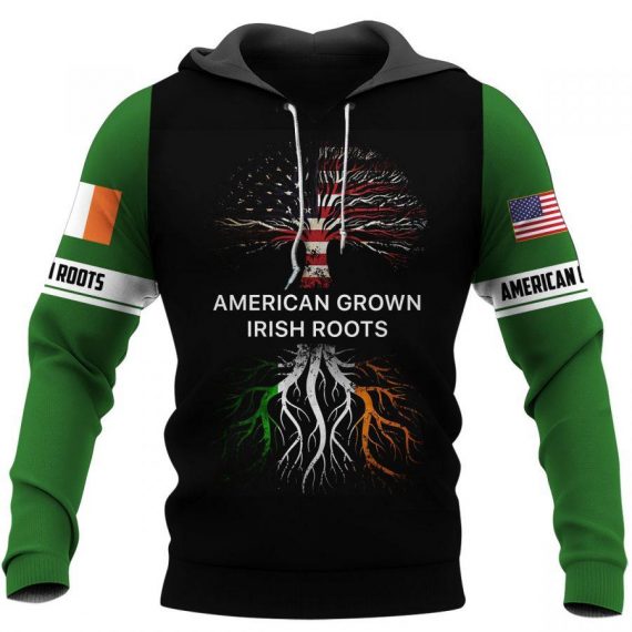 American Grown Irish Roots American Grown With Irish Roots Us Unisex Size Hoodies