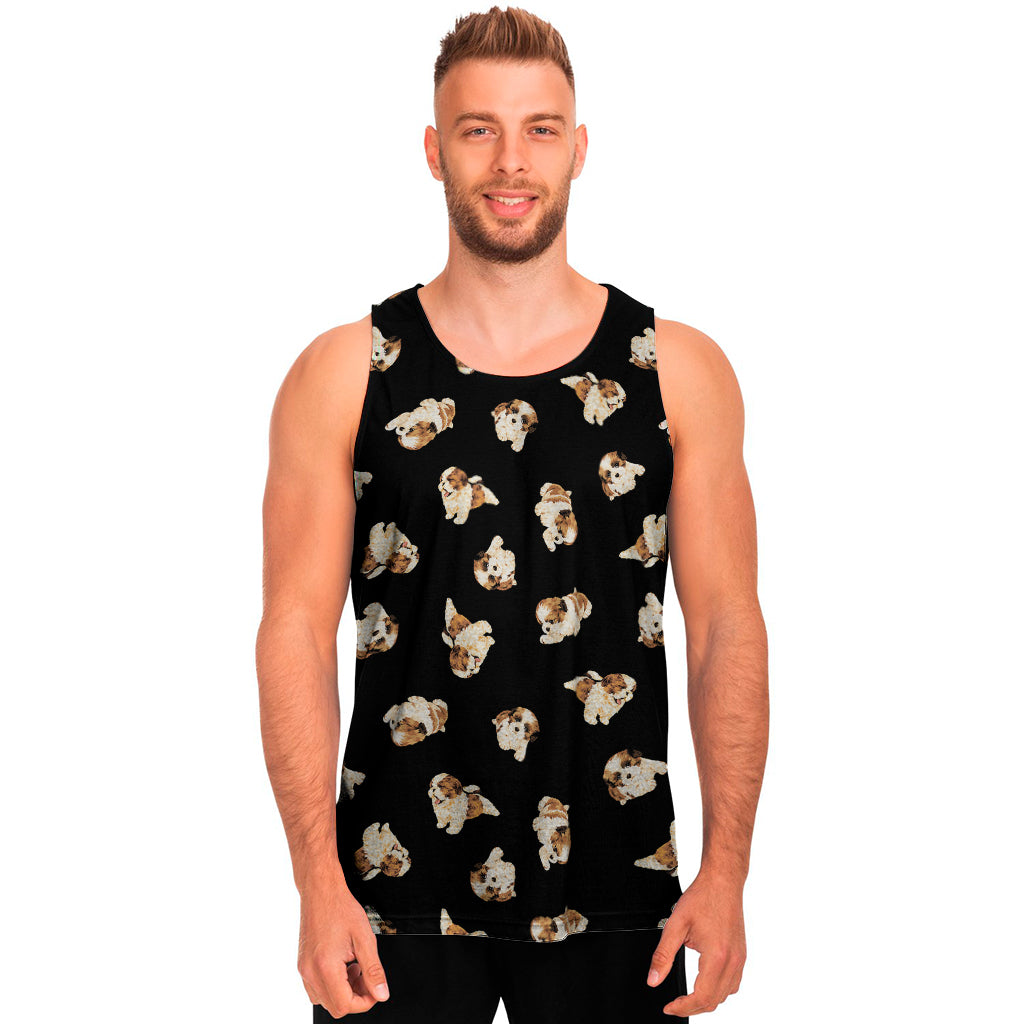 Shih Tzu Puppy Pattern Print Men’S Tank Top