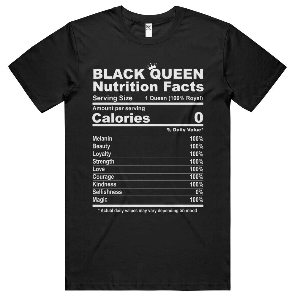 Nutritional Facts Shirt, Nutritional Facts T Shirt, Black Queen Nutrition Facts, Black Queen Nutritional Facts Black Women T Shirts