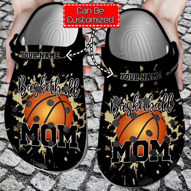 Basketball Mom On Cheetah clog Shoes Custom