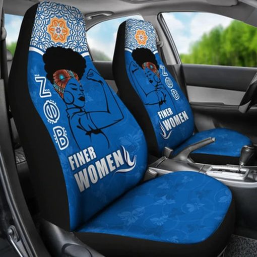 Zeta Phi Beta Sorority Finer Women Car Seat Covers