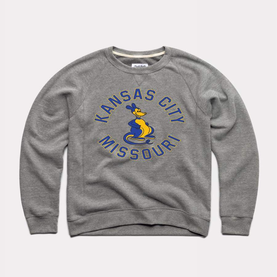 UMKC Roos Vintage Kansas City Grey Crewneck Sweatshirt