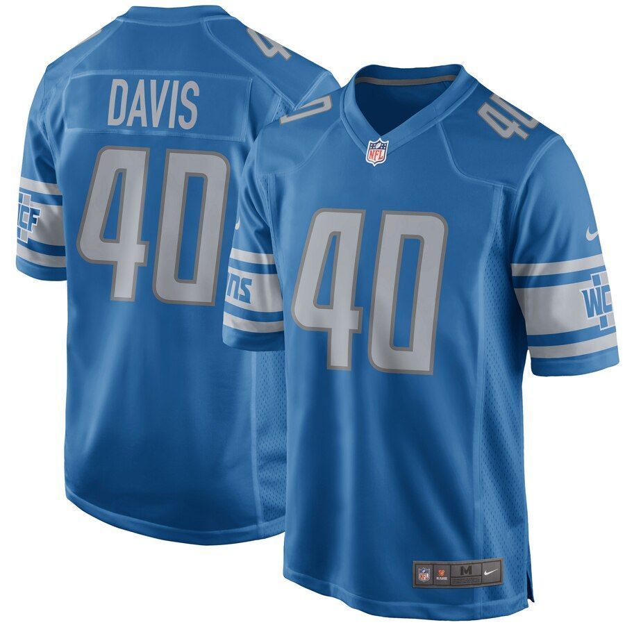 Jarrad Davis Detroit Lions Game Jersey Blue 2019