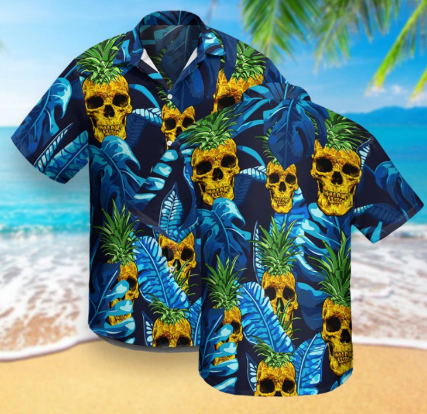 Tropical Skull Hawaiian Shirt Pre10889