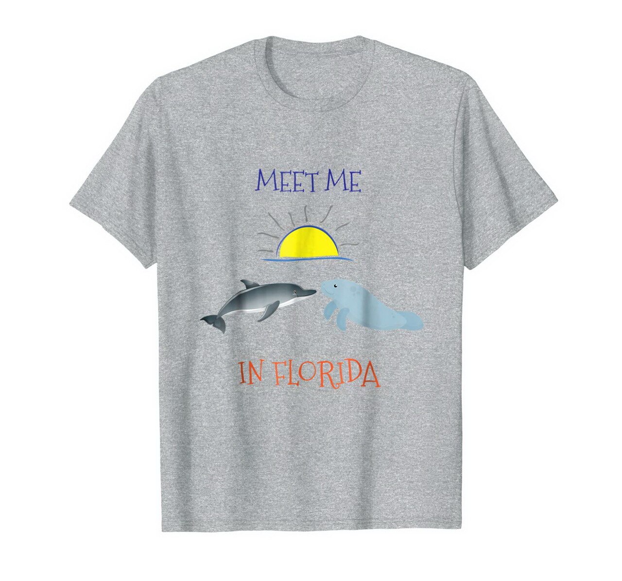 Manatee And Dolphin Florida T-Shirt New