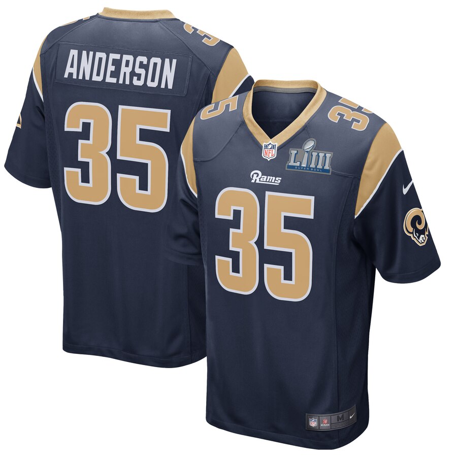 C.j. Anderson Los Angeles Rams Nike Super Bowl Liii Bound Game Jersey – Navy