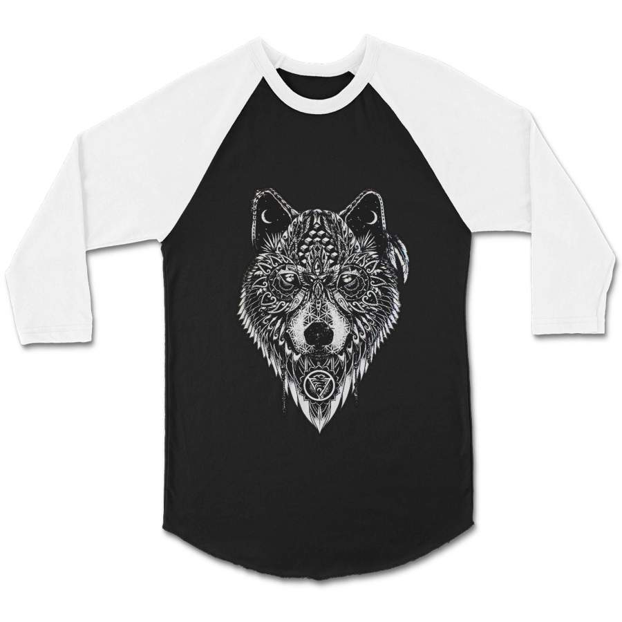 Spirit Animal Native American Guide CPY Unisex 3/4 Sleeve Baseball Tee T-Shirt