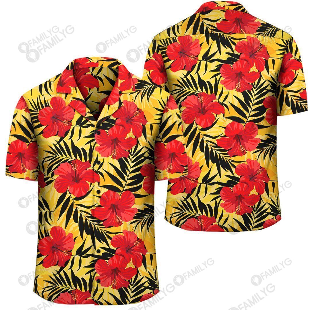 Tropical Flowers And Palm Leaves Hawaiian Shirt Summer Hawaiian For Men, Women, Couple