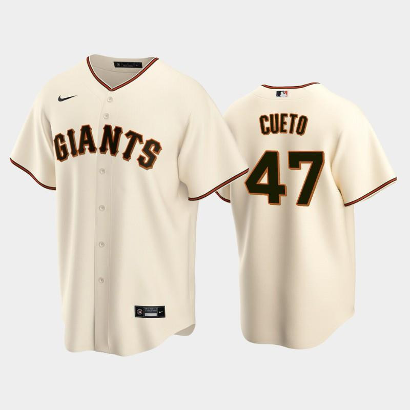 47 Johnny Cueto Cream Home San Francisco Giants Jersey