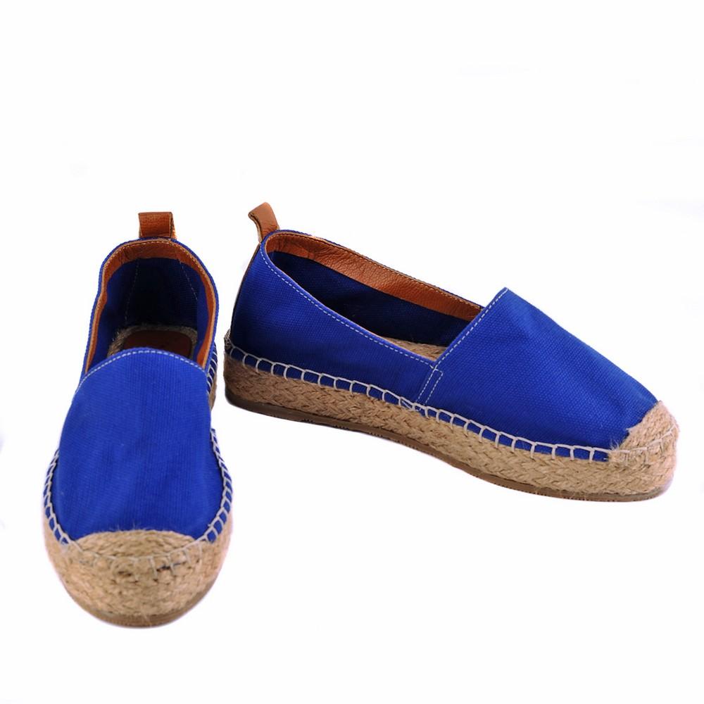 Blue Linen Espadrille Shoes San910