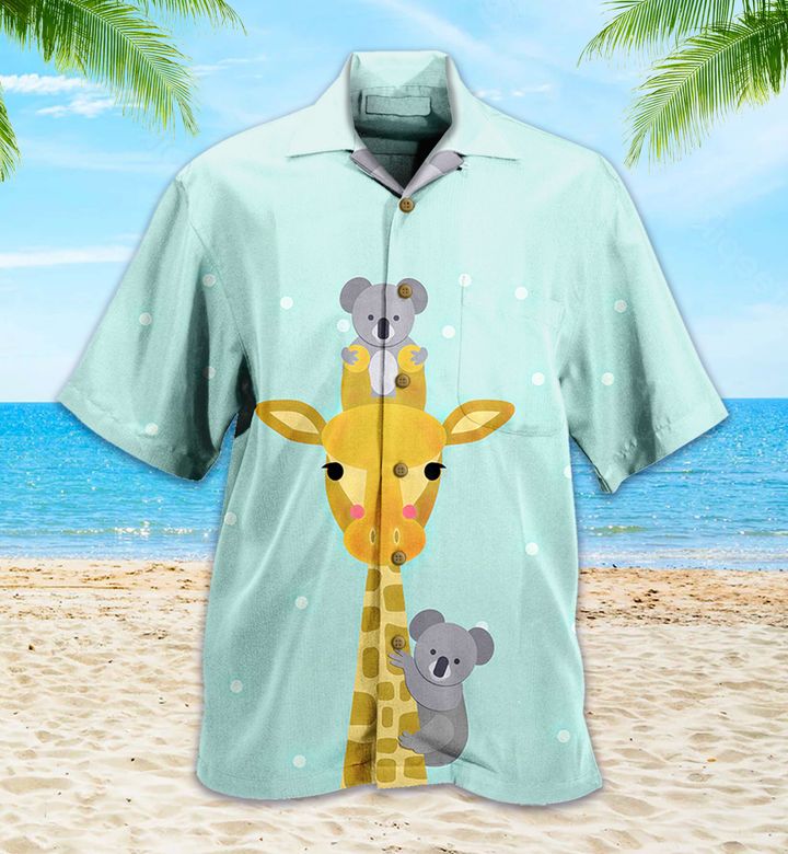 Koala Giraffe Green Hawaii Shirt Ha28410