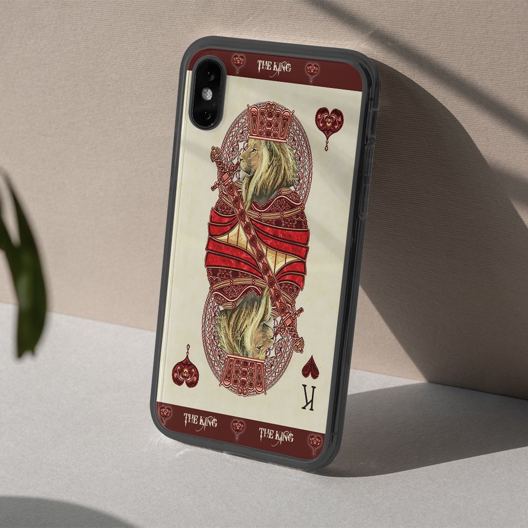 3D King Hearts Lion Poker Custom Phonecase