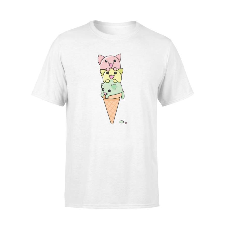 Cat Ice Cream Cone Funny Kawaii Kitten Premium T-Shirt