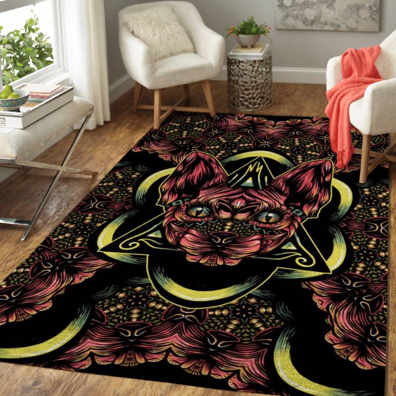 Sphynx – Floral Animals Area Rug Carpet