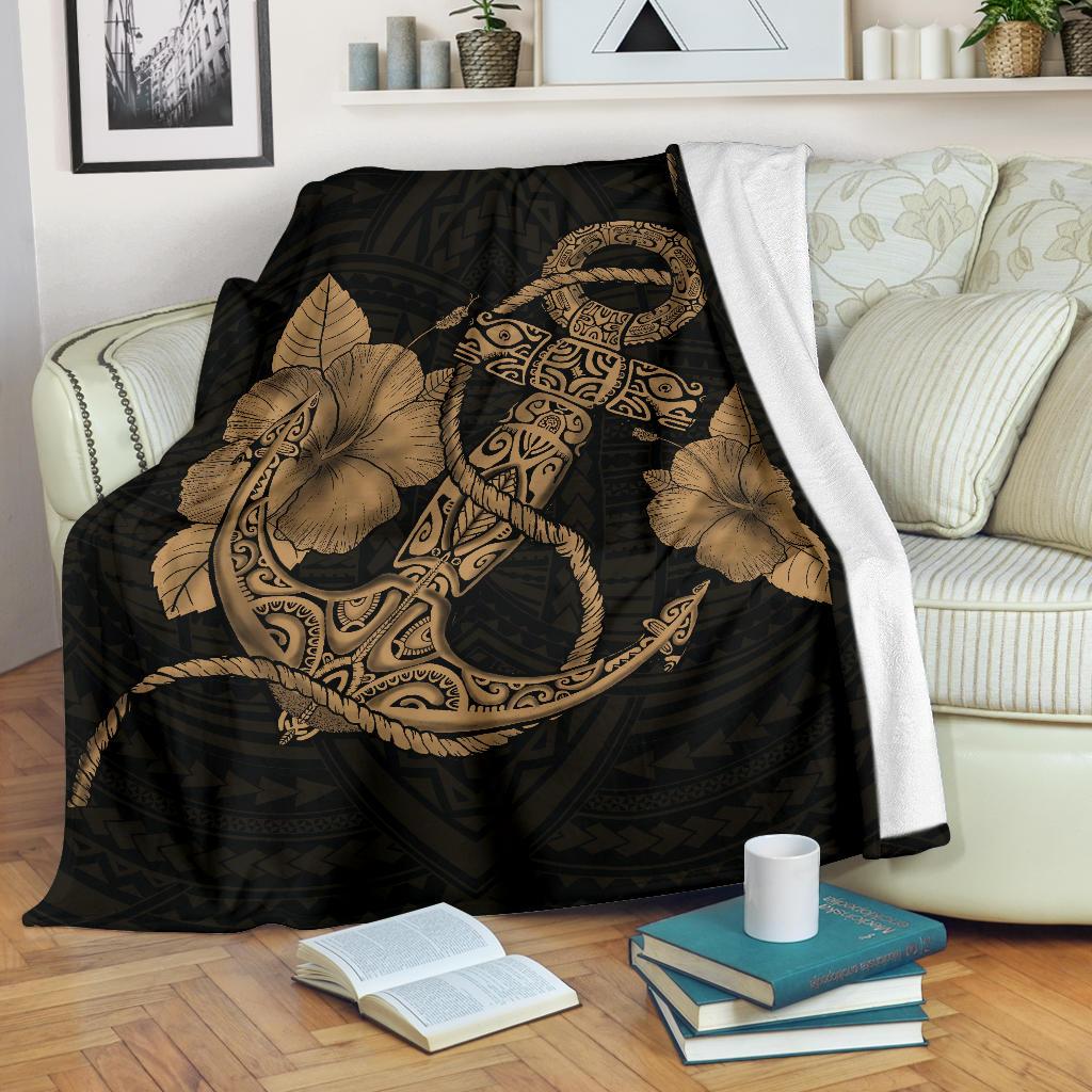 Anchor Gold Poly Tribal Premium Blanket