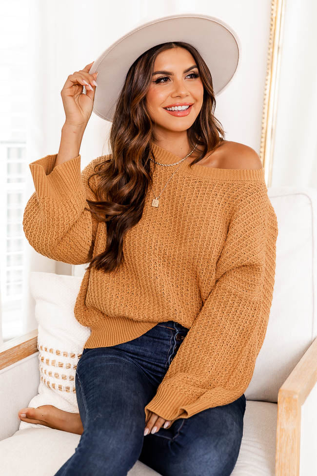 Someday Plans Camel Textured Sweater