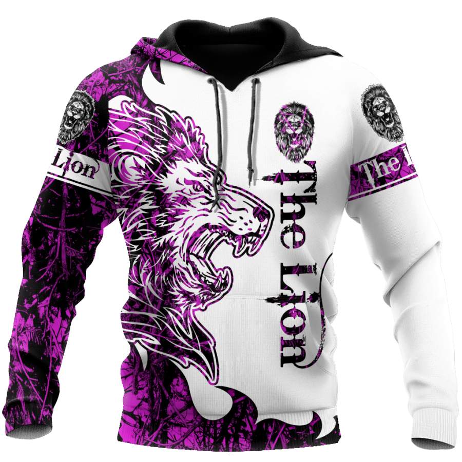 The Purple Lion Tattoo Over Printed Hoodie TP