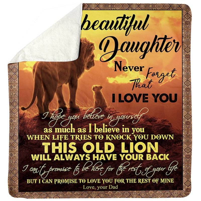 To My Lion Daughter I Can Promise To Love You For The Rest Of Mine Gifts From Dad Sherpa Blanket