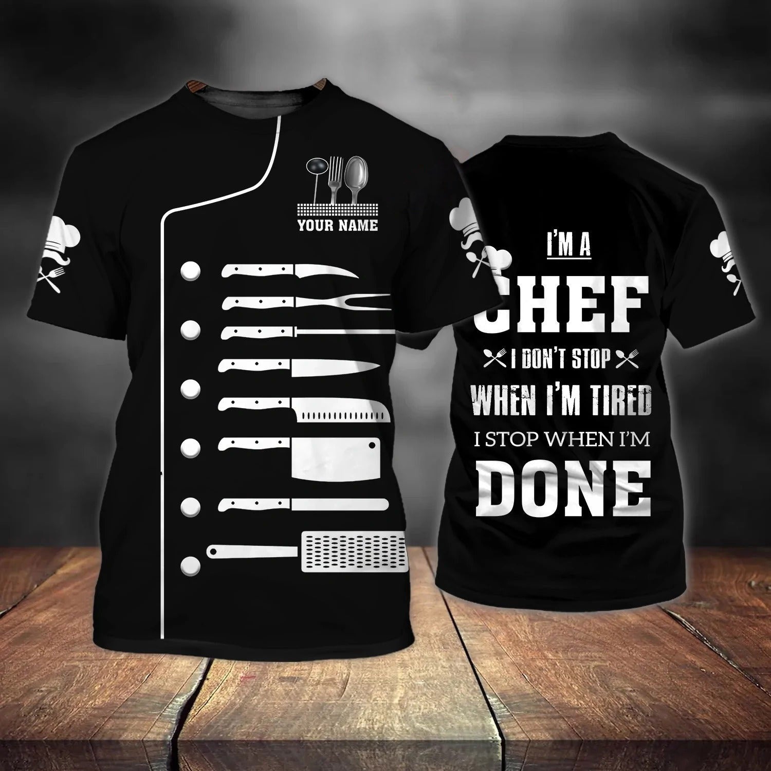 Personalized Black Chef Shirt, I Am A Chef T Shirt, Stop When I’M Done Master Chef Shirts