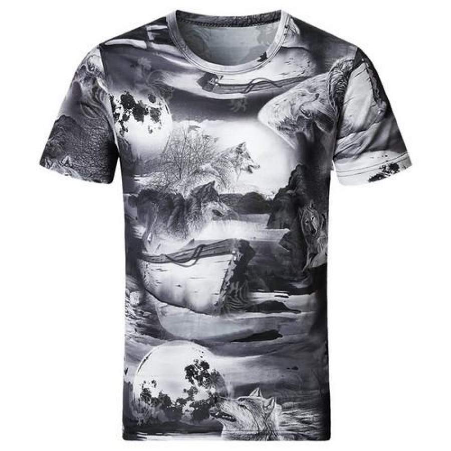 Men Animal Printed T Shirt Summer Style Hip Hop Mens Casual T Shirts Short Sleeve O-Neck T-Shirt Men