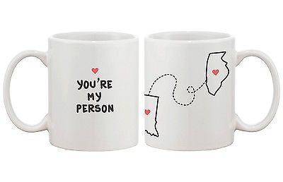 Personalized Long Distance Relationship Mugs for Couples Friends Family (MC035)