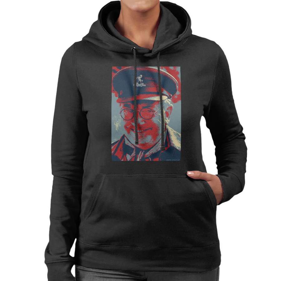 Dads Army Captain Mannering BBC Poster Style Women’s Hooded Sweatshirt