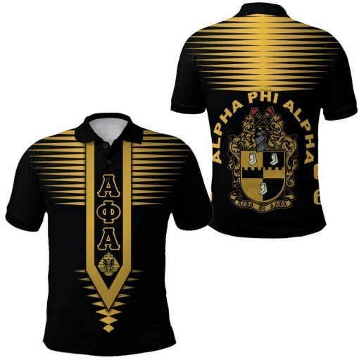 Alpha Phi Alpha 1906 Fraternity Inc Crest Original Style Black Polo Shirt