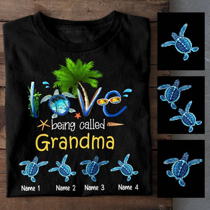 Personalized Mom Grandma Turtle T Shirt For Summer Tees