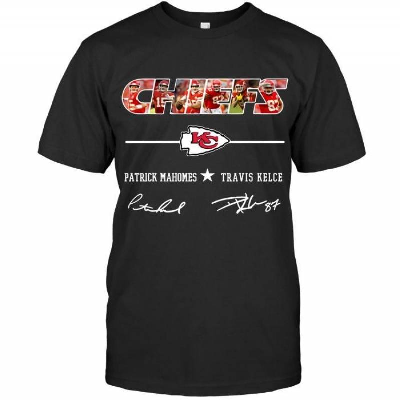 Kansas city chiefs patrick mahomes trvis kelce signed t shirt – gearpenguin.com