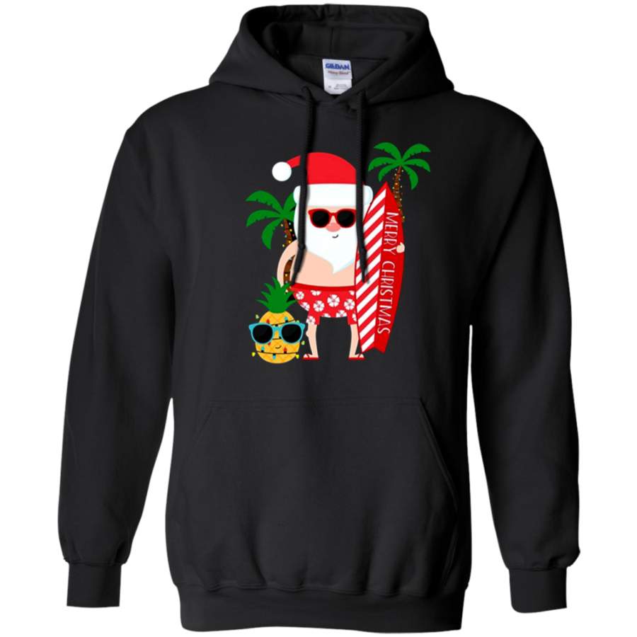 AGR SANTA CLAUS SURFING HAWAIIAN SHIRT SUMMER CHRISTMAS OUTFIT hoodie