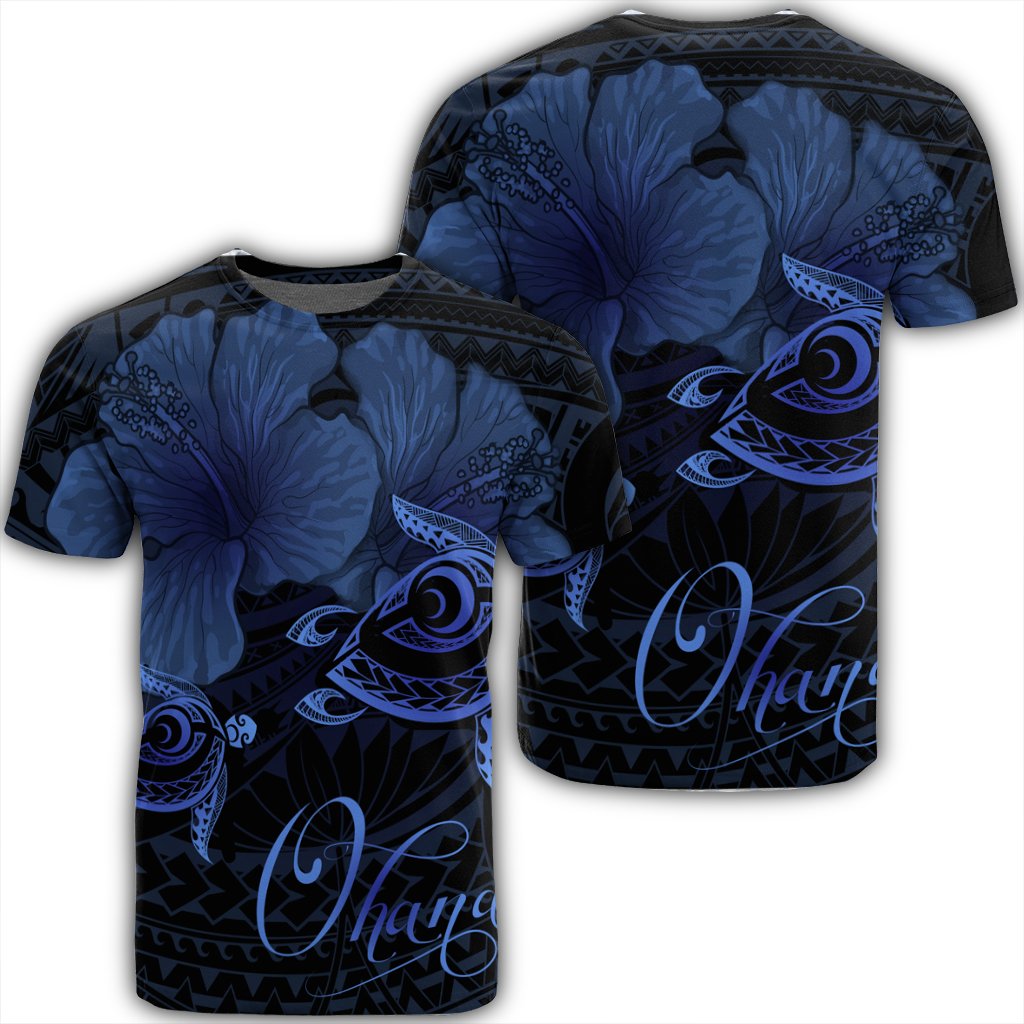 Hawaiian Turtle Ohana Hibiscus Poly Blue Ah Ha62137