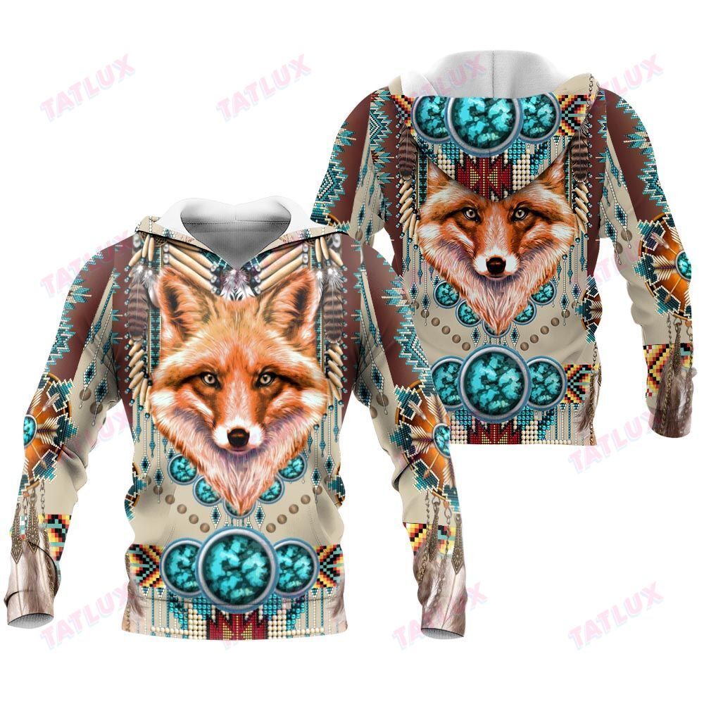 Native Wild Animal Fox 3D All Over Printed Shirt, Sweatshirt, Hoodie, Bomber Jacket Size S – 5Xl