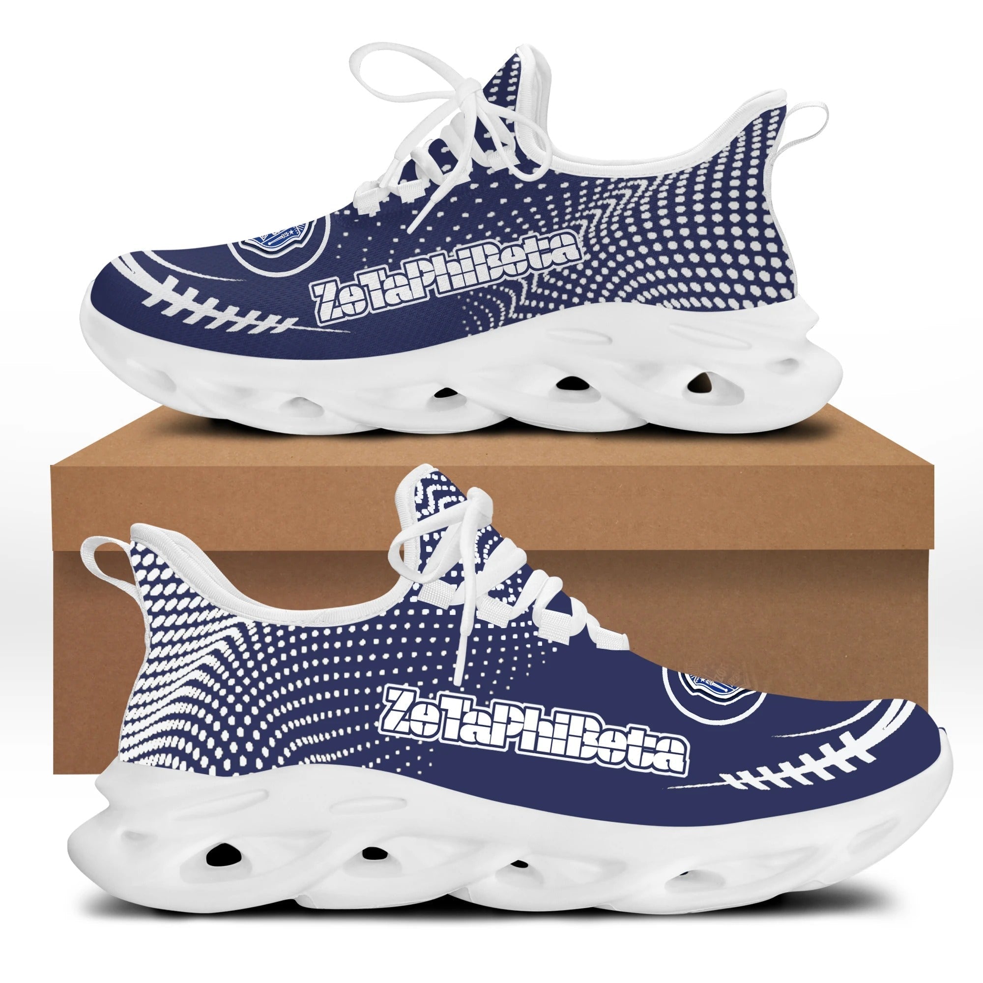 Wonder Print Footwear – Zeta Phi Beta White Dots Clunky Sneakers Lt10