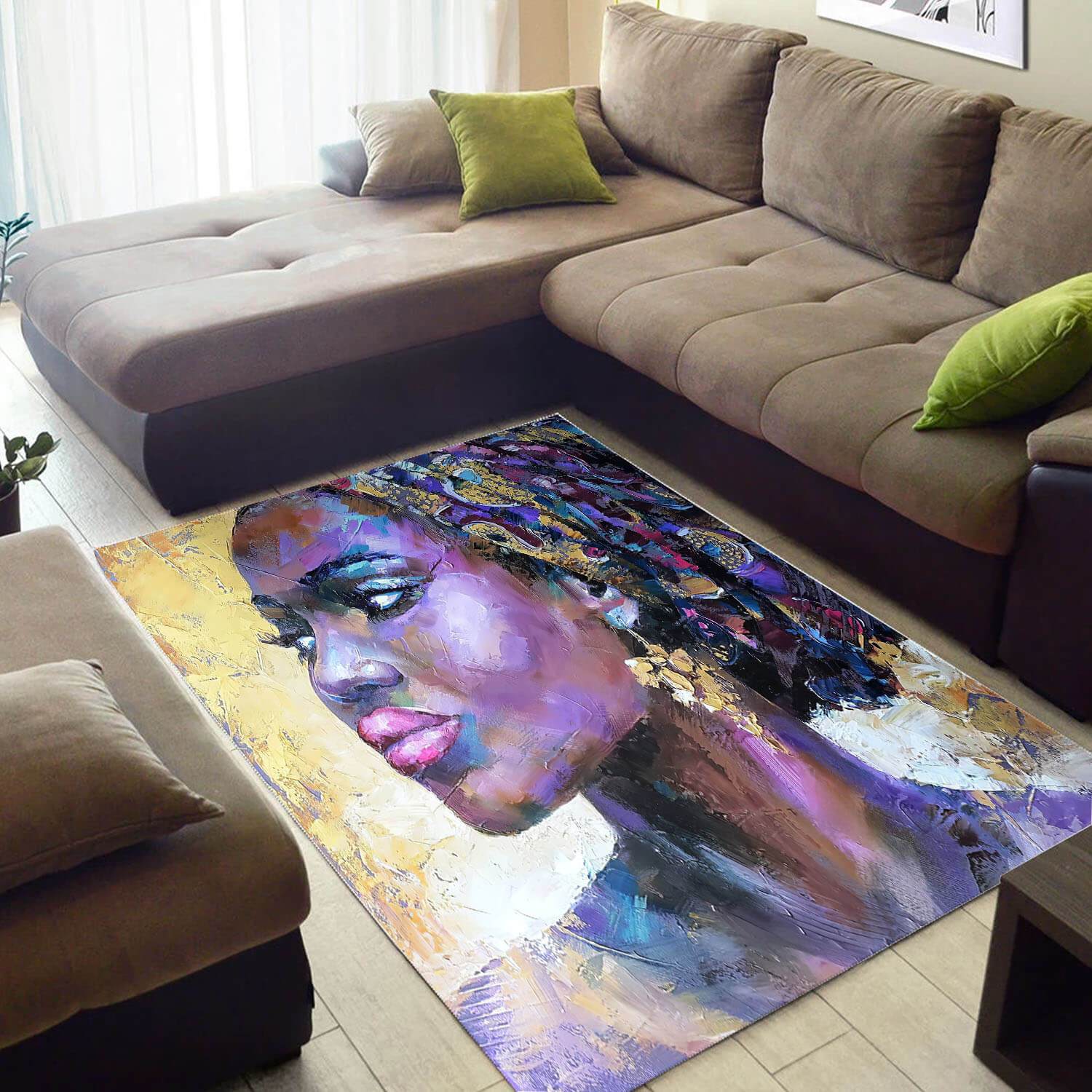 Nice African Style Rugs Pretty Afrocentric African Woman African Large Rug African Inspired Home Decor WBG3825