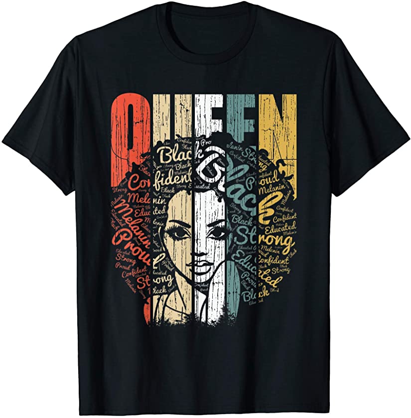 Strong Black Queen t Shirt African American Tee Natural Afro T-Shirt