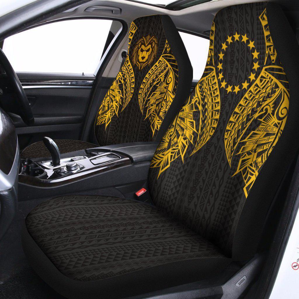 Cook islands Polynesian Lion Head Gold Style Car Seat Cover