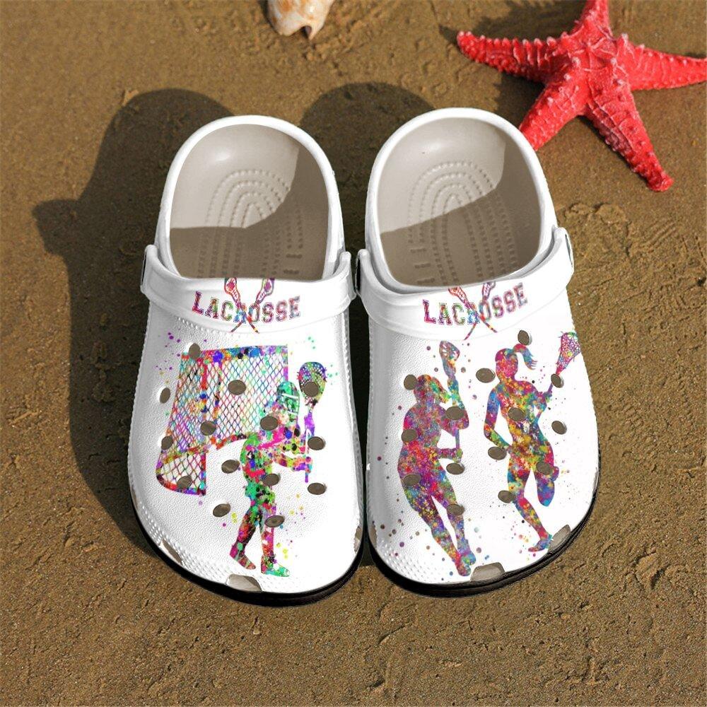 Lacrosse Personalized Clog, Custom Name, Text, Color, Number Fashion Style For Women, Men, Kid, Print 3D Lacrosse Girl