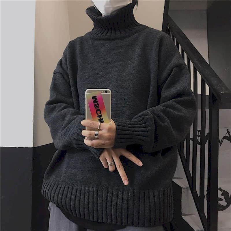 Turtleneck Sweaters for men women in winter Korean solid color cool Harajuku Oversize all-match Lovers thickening warm sweater alx