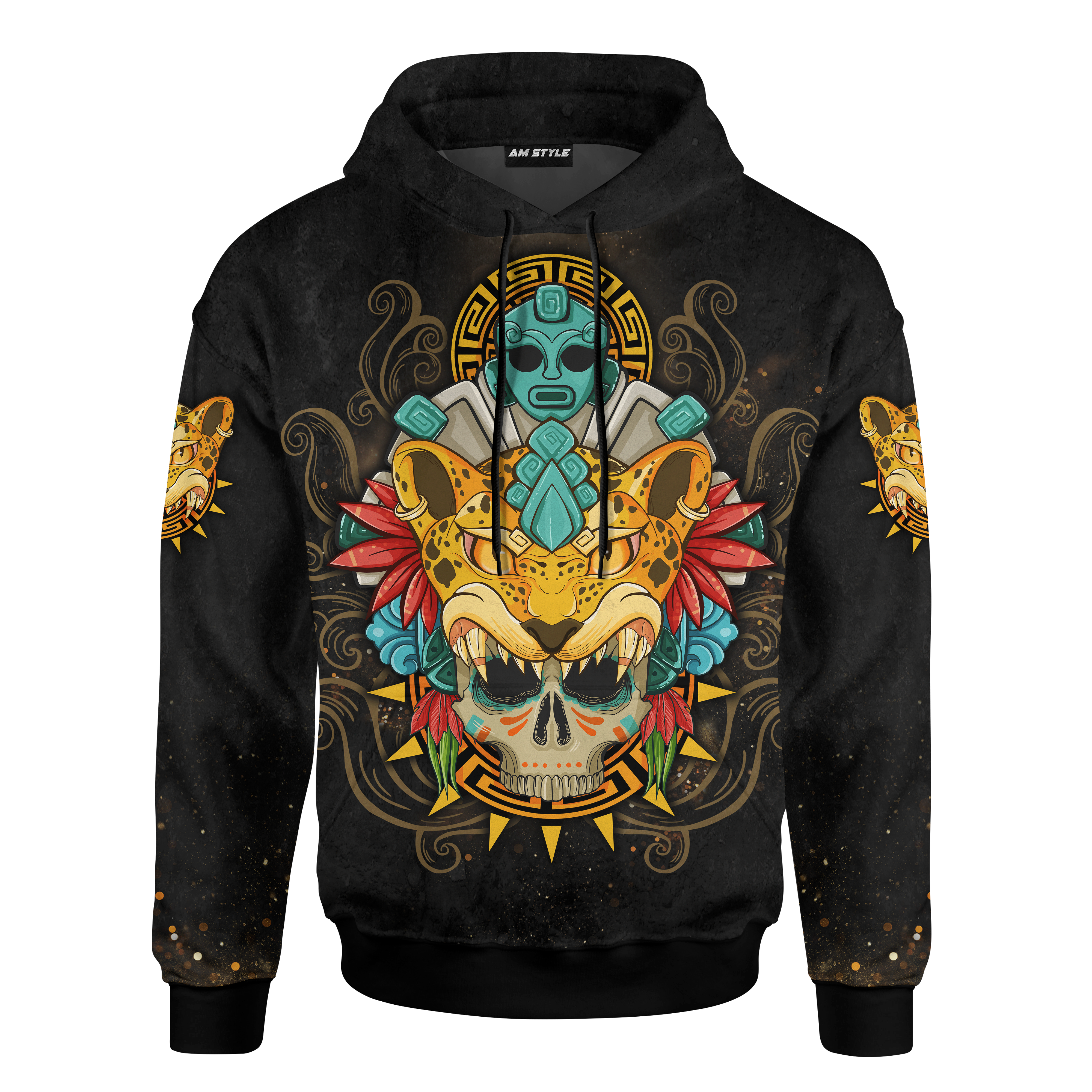 Aztec Jaguar Warrior  Maya Aztec Mexican Mural Art Customized 3D All Over Printed Shirt – Am Style Design